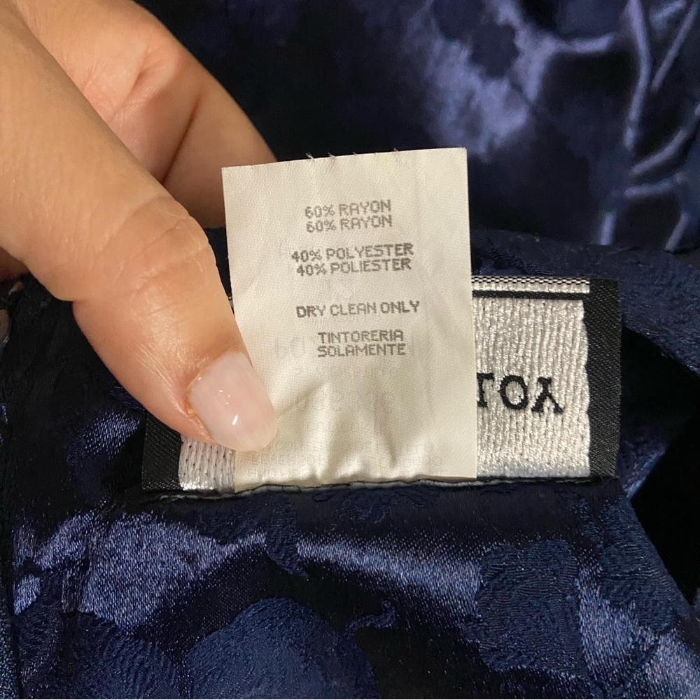 vintage Molly Malloy midnight blue jacquard square neck maxi dress Size 12 - Picture 4 of 11